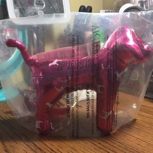 Victoria’s Secret pink dog shiny metallic